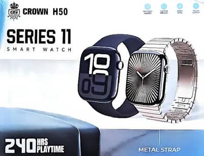 CROWN H50 Series T1 Smart Watch | Bluetooth Calling | 7 Free Straps