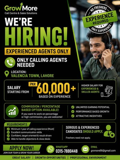 We are hiring Experienced calling agents