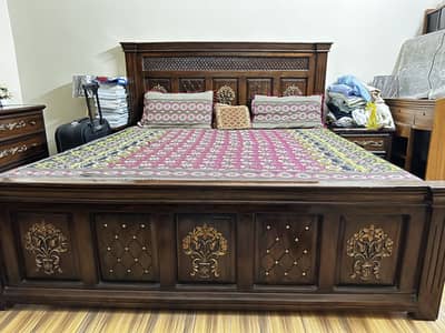 Wooden Bed | King Size | Same as Brand New | Used