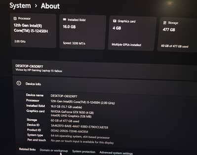 HP Victus Gaming Laptop Core i5 12th Gen