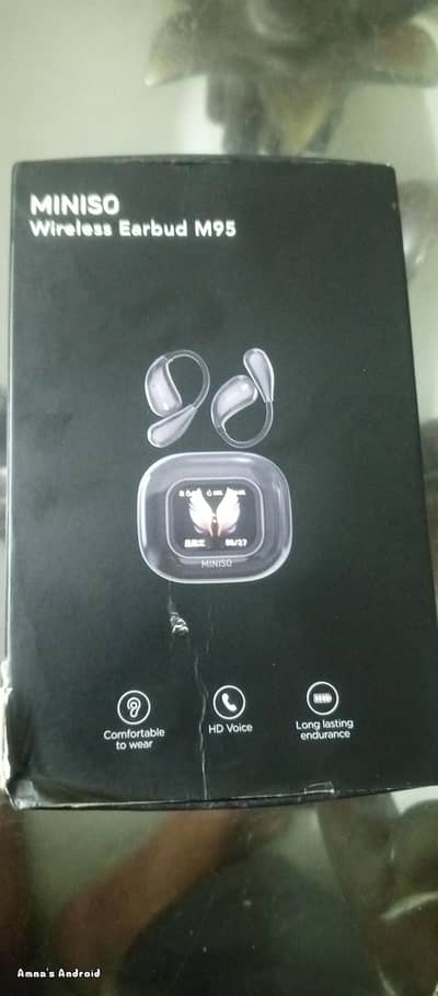 original miniso m95 earbuds just box open
