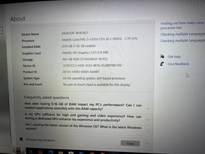 Dell Core i3 6th Gen Laptop | 8GB RAM | 500GB HDD