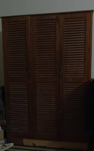 3 door pure wooden cupboard