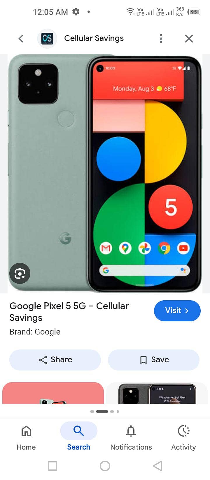 Google pixel 5 0