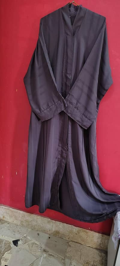 gray self lining abaya