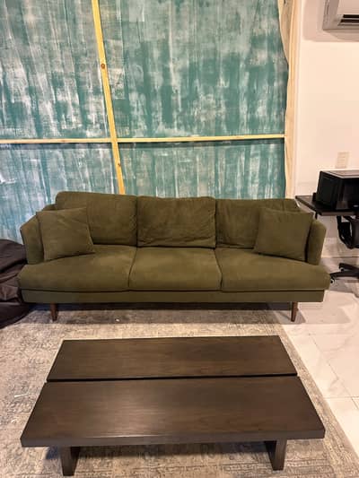Olive Green 3-Seater Sofa
