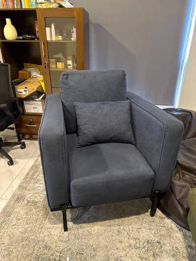 Modern Blue Armchair / Single Seater Sofa