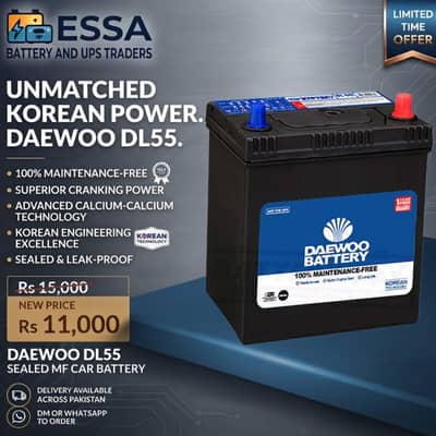 Daewoo DL-55 Maintenance free 15 months replacement warranty