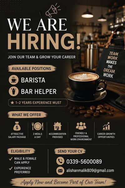 bar helper and Barista