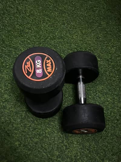 two 8kg dumbells 9/10 condition