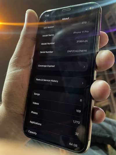 iPhone 11 Pro Gold PTA Approved 75% Battery Health faceid perfect