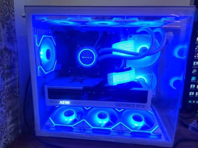 High end white themed custom gaming pc with all peripherals