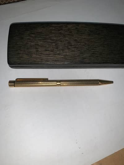Vintage Sheaffer Targa 1009 Ballpoint Pen - 23K Gold Plated Barleycorn