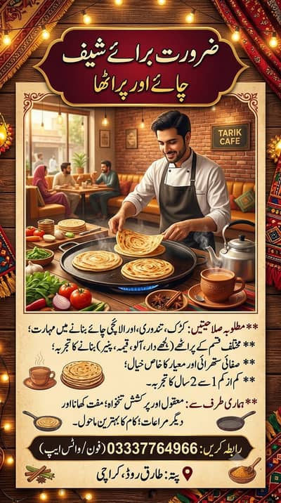 Need chef for hotel