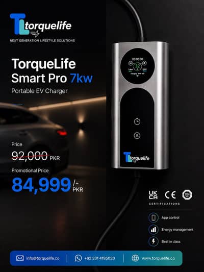 7kw Smart Portable ev Charger - TorqueLife Smart Pro