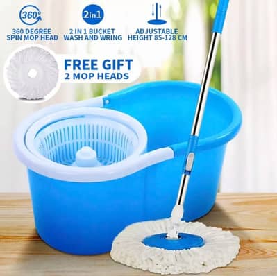 Easy Spin Magical Mop Set with Steel Bucket | 360 Degree Rotating