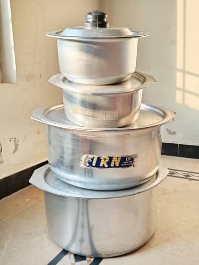 Cooking Pots Set for Sale (2 Large + 2 Small Deghchi)