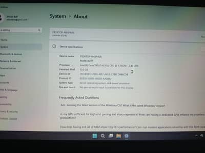 Dell Laptop 10gb ram i5-4thgen
