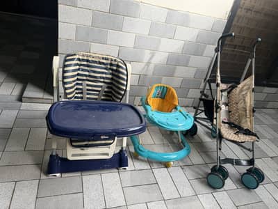 Walker high chair stroller branded
