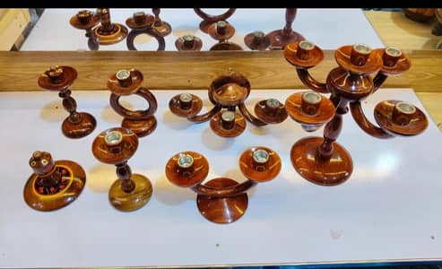 Elegant Wooden Candle Holders