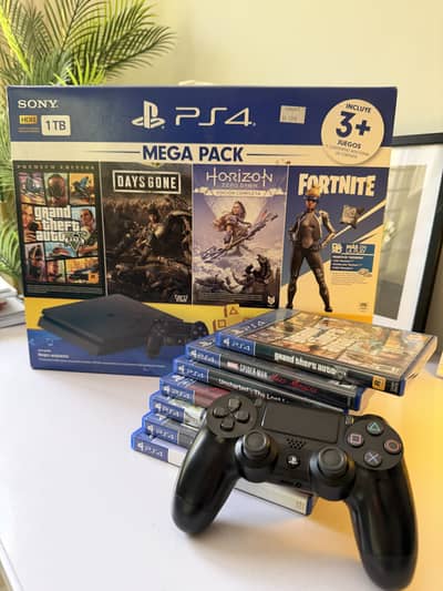 Playstation 4 Slim 1TB with 2 controllers