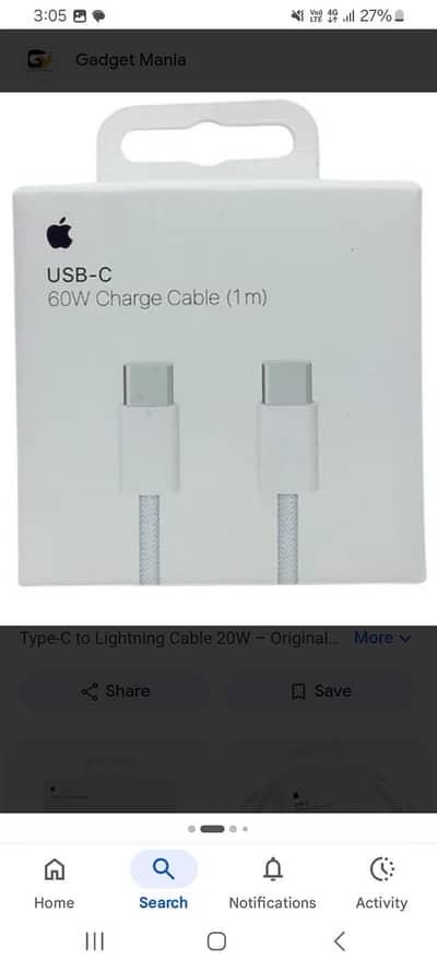 new original apple c type cable