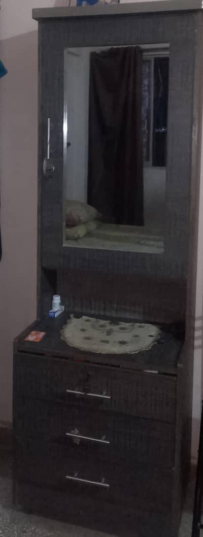 Wooden Dressing Table with Mirror & Drawers for Sale