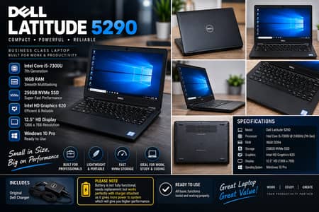 Dell Latitude 5290 | i5 7300U | 16GB RAM | 256GB NVMe SSD | Excellent