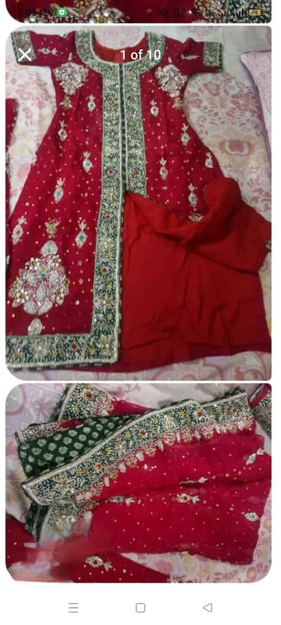 bridal Lahanga medium size fill kura dabka work just one time  usee