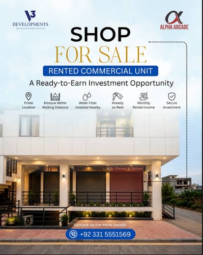 ALPHA ARCADE Ground floor Corner Shop Already Rented Available For Sale In CDECHS