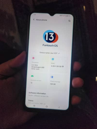 vivo y21t 4+1gb 128gb