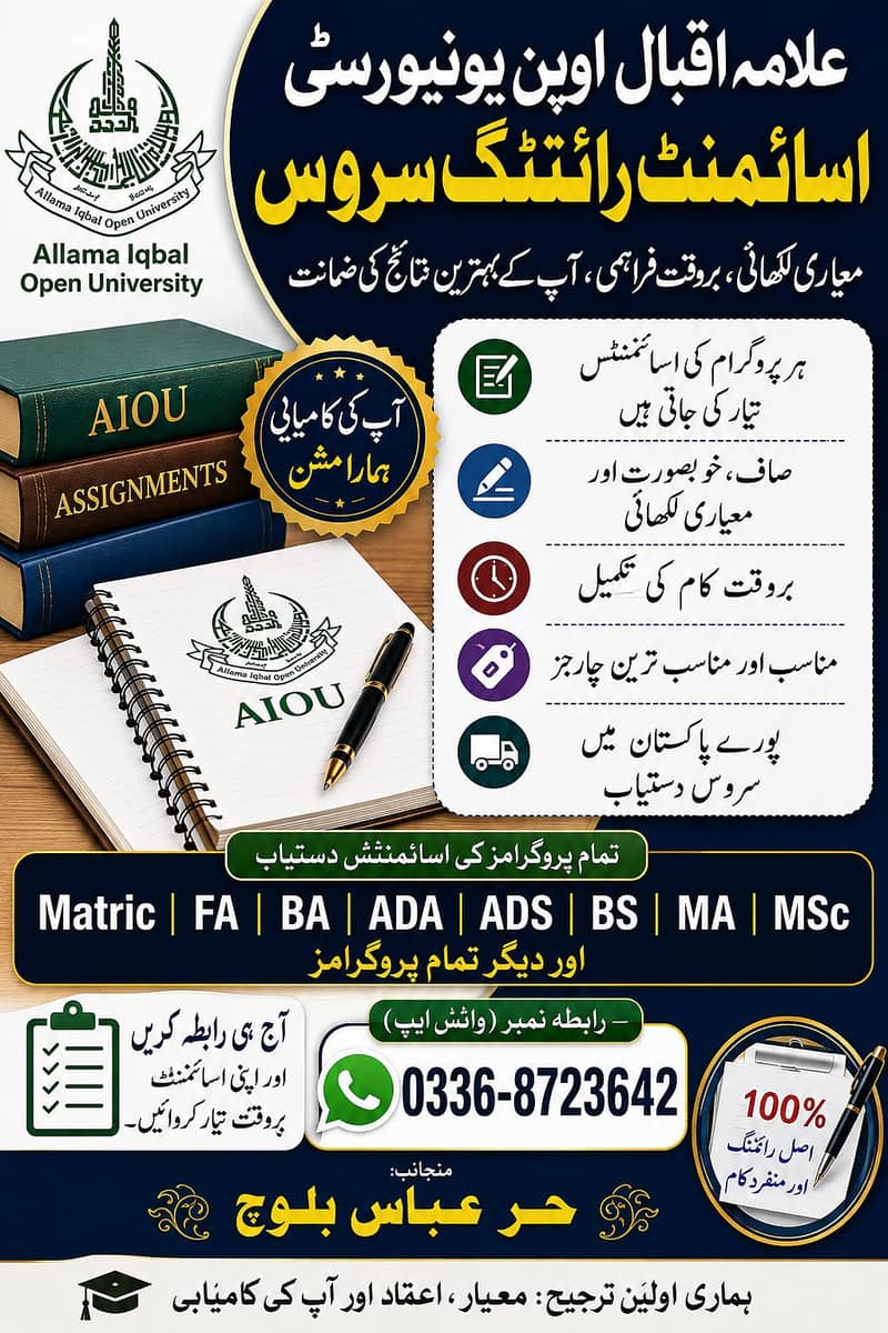 Assignment writing AIOU 0