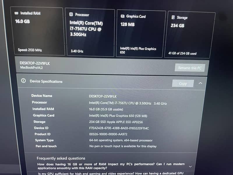 MacBook Pro 2017 11