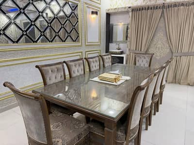Dining table with Ten chairs