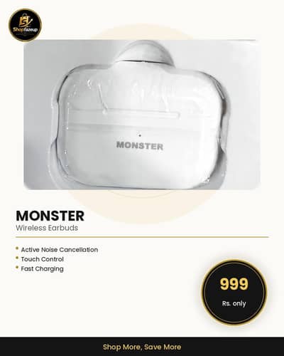 Monster Wireless Earbuds - Brand New - Rs 999