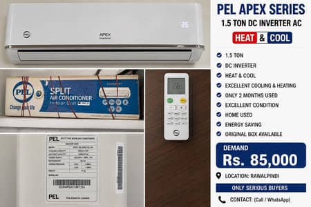 PEL APEX 1.5 Ton DC Inverter AC – Heat & Cool – Excellent Condition