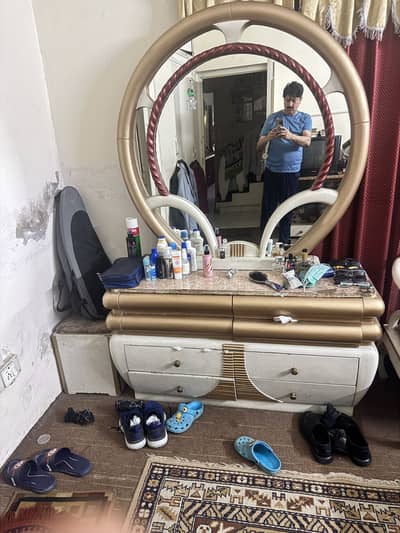 Designer pure wood bed and dressing table