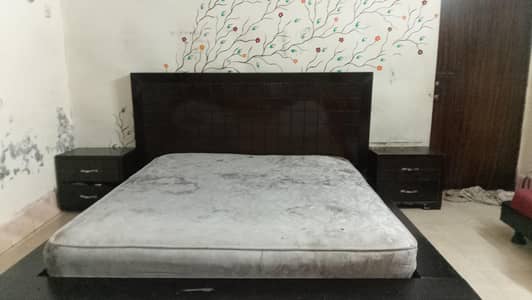 solid bed for sale along with dressing table