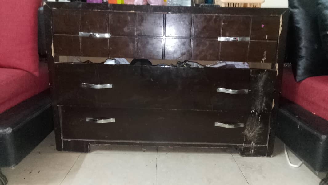 solid bed for sale along with dressing table 1