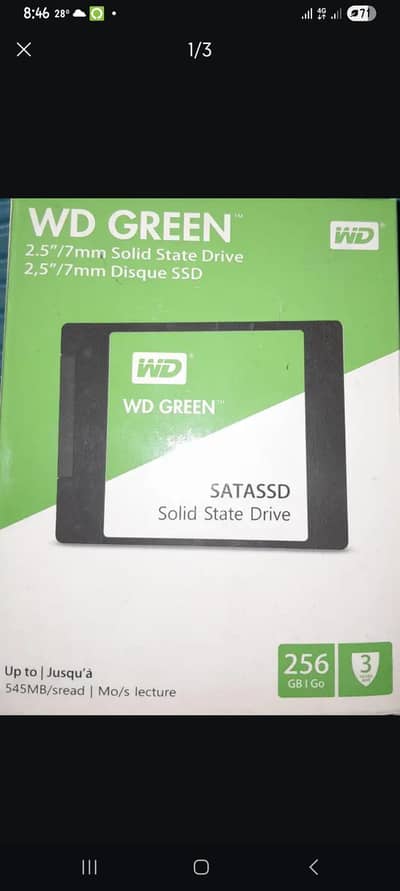 256 gb sata ssd with box. just like new.