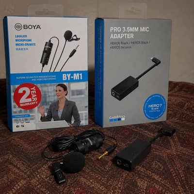 GoPro 3.5mm Mic Adapter + BOYA BY-M1 Original Mic -