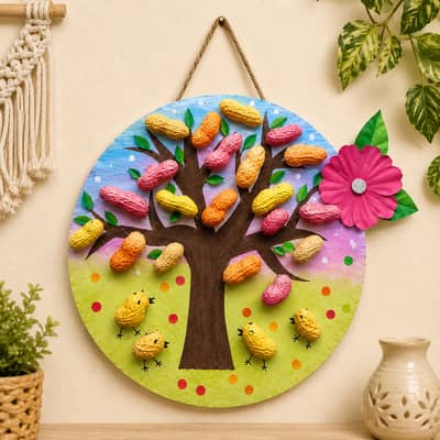  Easy DIY Nature Tree Craft with Peanut Shells 