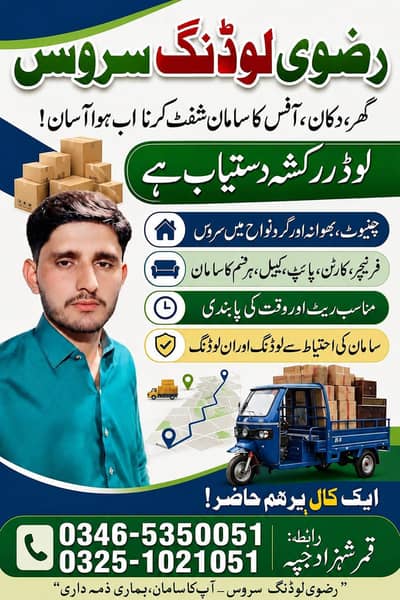 میرے پاس شہر بھوآنہ ضلع چنیوٹ میں لوڈر رکشہ دستیاب ہے