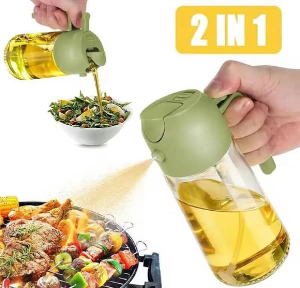 470ml Oil Sprayer Bottle – Spray & Pour Dual Use