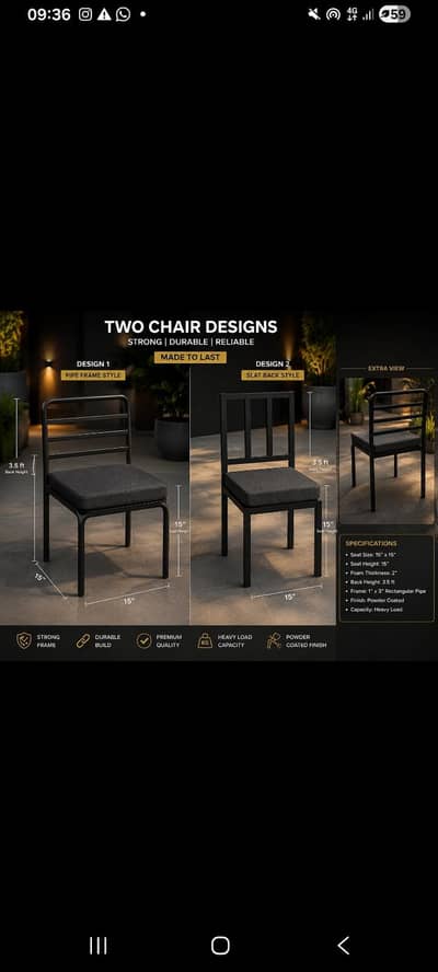 Best Quality Dinning Chairs Available in 16gauge