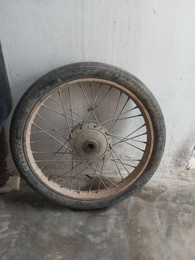 70cc bike complete front wheel with tyre and tubes