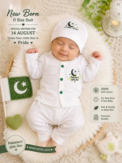  14 Augest Special | 0 to 3 months | Pakistan's little star | 3 pc