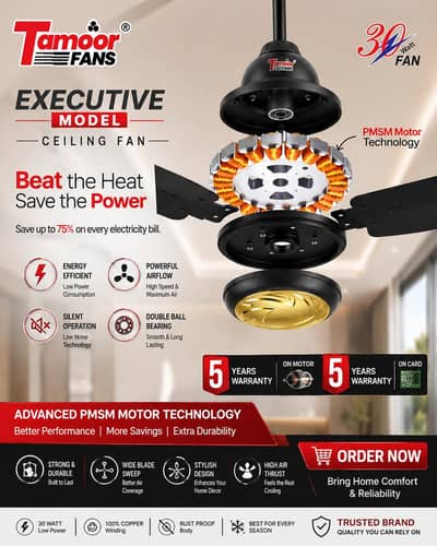 Tamoor Ceiling Fan AC 30 Watt With Advanced Pmsm Motor Technology