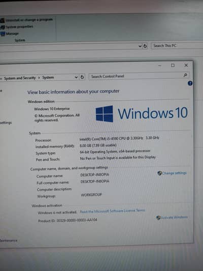 Hp i5 4th generation with Hp LCD and keyboard Mouse