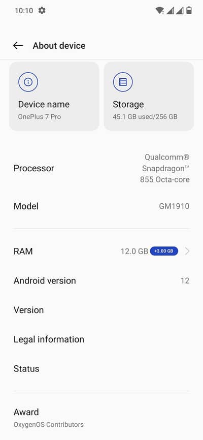 One Plus 7 Pro 12/256
